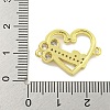 Rack Plating Brass Pave Clear Cubic Zirconia Connector Charms KK-B091-33G-3