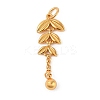 925 Sterling Silver Wheat Tassel Pendants STER-D288-02G-1