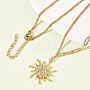 304 Stainless Steel Micro Pave Clear Cubic Zirconia Pendant Necklaces for Women LS-NJEW-Z103-01G-08-1