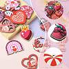 34Pcs 17 Styles Single Face Printed Wood Pendants WOOD-CJ0001-91-3