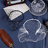 2Pcs 2 Colors Bridal Rhinestones Pearl Mesh Veil Cloth Hair Bands MRMJ-GF0001-50A-4