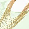 304 Stainless Steel Ball Chain Multi Layered Necklaces for Women NJEW-G194-02G-2
