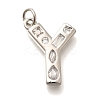 Brass Micro Pave Clear Cubic Zirconia Pendants KK-G521-01P-Y-1
