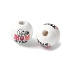 Mother's Day Theme Printed Wood European Beads WOOD-F016-10-1