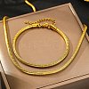 304 Stainless Steel Round Snake Chain Necklaces & Bracelets Sets for Men Women SJEW-F225-01G-1