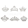 CHGCRAFT 6Pcs 6 Style Crystal Rhinestone Crown Brooch Pins with Plastic Pearl Beaded JEWB-CA0001-29-1