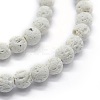 Synthetic Lava Rock Round Beads Strands X-G-E508-04-8mm-1-3