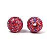 Independence Day Theme Wood European Beads WOOD-Z005-01A-01-2