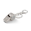 Shining Zinc Alloy Rhinestone Whistle Pendant Keychain LS-KEYC-O014-01P-04-3