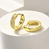 Brass Clear Cubic Zirconia Hoop Earrings EJEW-M047-20G-1