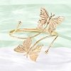 Butterfly Alloy Arm Cuff Bangles for Girl Women AJEW-A063-01H-G-3