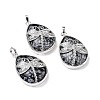 Natural Snowflake Obsidian Pendants X-G-G900-01P-13-1