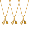 4Pcs Alloy Gloves Pendant Necklaces NJEW-UN0001-62AG-1