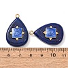 304 Stainless Steel Resin Pendants STAS-F352-07E-07-3