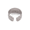 304 Stainless Steel Heart Wrap Open Cuff Ring for Women RJEW-G285-06P-3