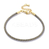 Polyester Cord Braided Bracelet Makings MAK-Z003-01G-13-1
