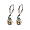 Brass Cubic Zirconia Hoop Earrings EJEW-Q015-02P-A-2