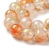 Baking Paint Crackle Glass Bead Strands DGLA-R053-05B-3