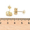 Brass Micro Pave Clear Cubic Zirconia Stud Earrings EJEW-D323-06G-5