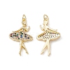 Brass Micro Pave Cubic Zirconia Pendants KK-E068-VB141-1