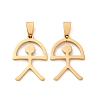 201 Stainless Steel Pendants STAS-V014-01B-G-1