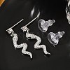 Brass Micro Pave Clear Cubic Zirconia Stud Earrings EJEW-P301-14P-2