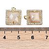 Natural Moonstone Faceted Square Charms G-I375-06G-03-3