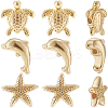 12Pcs 3 Styles Rack Plating Brass Beads KK-BBC0014-35-1