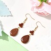 Synthetic Goldstone Teardrop Dangle Earrings EJEW-JE06601-01-1
