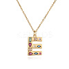 Brass Pave Colorful Cubic Zirconia Initial Pendant Necklaces for Women FS-WG02860-05-1