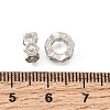 Hexagon Brass Micro Pave Clear Cubic Zirconia European Beads KK-Z156-01P-02-2