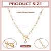 1Pc 304 Stainless Steel Chain & Brass Micro Pave Cubic Zirconia Letter Pendant Necklaces NJEW-LP0001-36U-G-2
