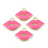 Rack Plating Alloy Enamel Pendants ENAM-T011-116B-1