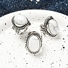 Natural Howlite Adjustable Rings RJEW-I108-01AS-01-1