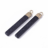 Top Golden Plated Synthetic Blue Goldstone Pendants G-S359-028B-2