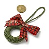 3Pcs 3 Colors Handmade Cotton Christmas Wreath Pendant Decoration HJEW-JM02702-3