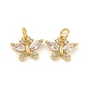 Brass Micro Pave Clear Cubic Zirconia Pendants KK-G490-27G-1