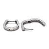 304 Stainless Steel Huggie Hoop Earrings STAS-J033-14B-P-3