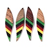 Jamaican Colour Epoxy Resin & Walnut Wood Pendants RESI-N039-122E-1
