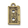 Tibetan Style Alloy Cassette Tape Pendants PALLOY-D203-01AB-1
