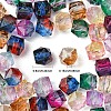 60Pcs 6 Colors Two Tone Transparent Spray Painted Acrylic Beads ACRP-YW0001-14-3
