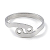 Non-Tarnish Constellations 304 Stainless Steel Open Cuff Ring for Women RJEW-L122-001P-12-2