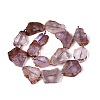 Natural Purple Phantom Quartz/Purple Lodolite Quartz Slice Beads Strands G-N362-11A-01-3