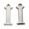304 Stainless Steel Alphabet Charms STAS-H122-I-P-1
