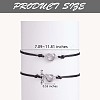 2Pc 2 Style 430 Stainless Steel Knot Heart Link Bracelets Set JB718A-3