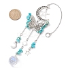 Alloy Hollow Moon Butterfly Hanging Ornaments HJEW-TA00173-02-3