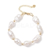 Natural Baroque Pearl Keshi Pearl Beaded Bracelets BJEW-JB13336-2