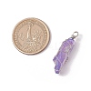 Electroplated Natural Quartz Crystal Pendants PALLOY-JF03363-3