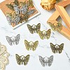 15Pcs 3 Styles Butterfly Tibetan Style Alloy Pendant Rhinestone Settings TIBEP-YW0002-23-4