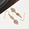 304 Stainless Steel Rhombus Dangle Earrings EJEW-Z129-12G-03-3